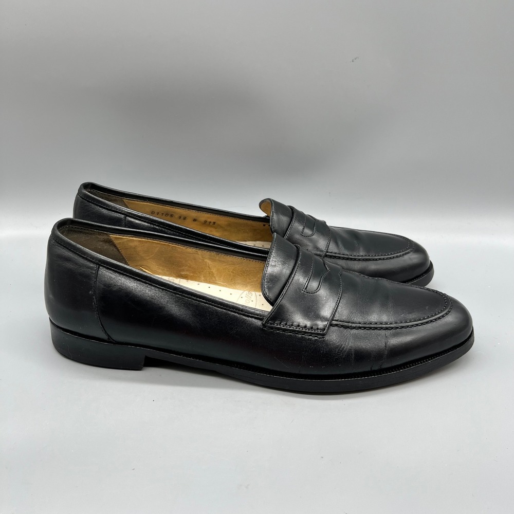 Cole Haan Penny Loafers Mens 12 Black Leather Italian City Dress Shoes